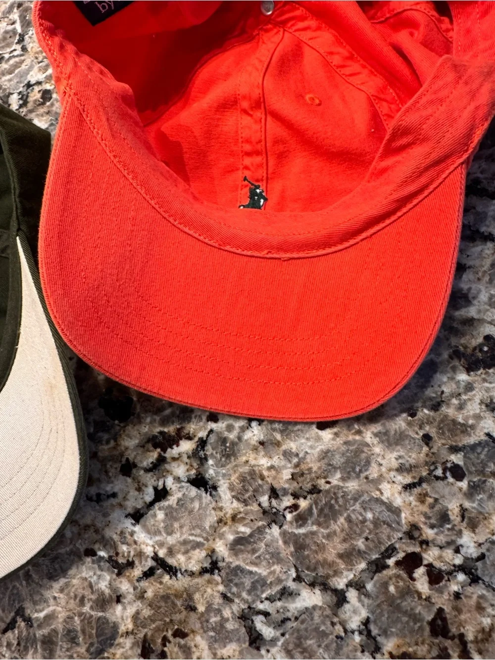 (2) Ralph Lauren Baseball Caps Olive Green & Orange Cotton - Picture 12 of 12
